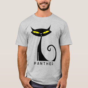 T-shirt Chat noir atomique moderne du milieu du XXe siècle