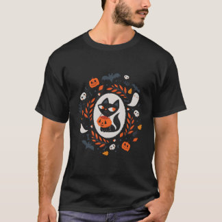 T-shirt Chat Noir Automne Halloween