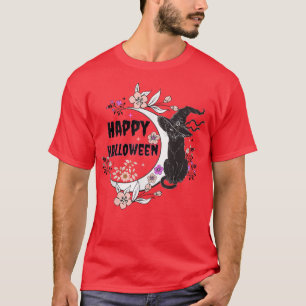 T-shirt Chat noir Bonne Pleine lune de sorcière d'Hallowee