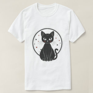 T-shirt Chat noir céleste mystique