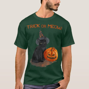 T-shirt Chat Noir Chat Chat Jack-o'-lantern Cute Kitten