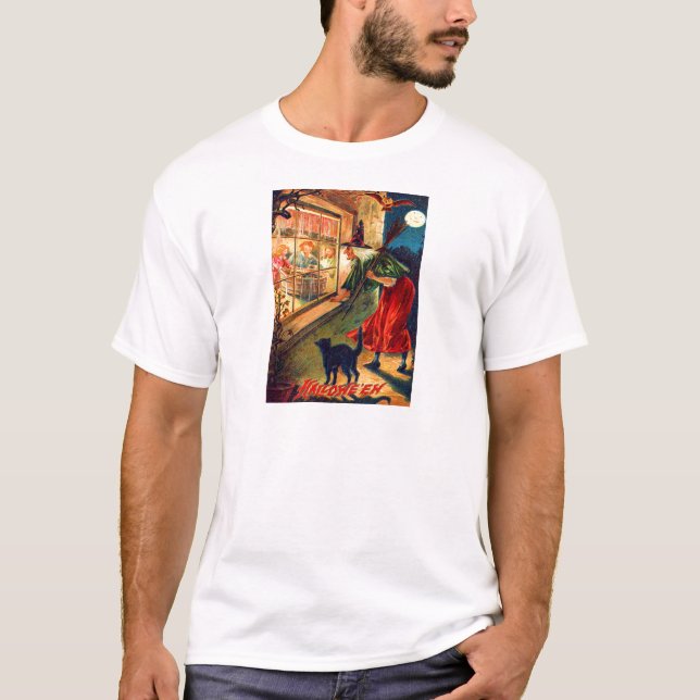 T-shirt Chat noir Chouette à la sorcière (Devant)