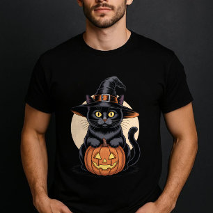 T-shirt Chat noir citrouille Halloween