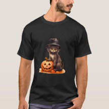 Chat noir & Citrouille Halloween Tee - Éffrayant c