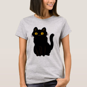 T-shirt Chat noir classique d'Halloween mignonne