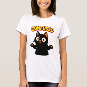 T-shirt Chat noir confus