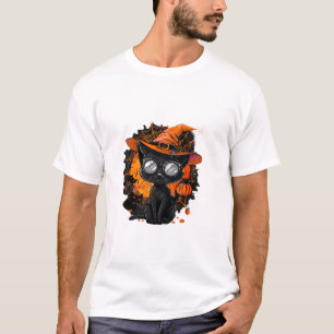 T-shirt Chat noir Costume Halloween Witchcraft Spider Web