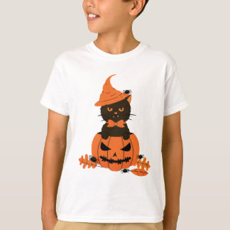 T-shirt Chat noir dans un Citrouille, Halloween
