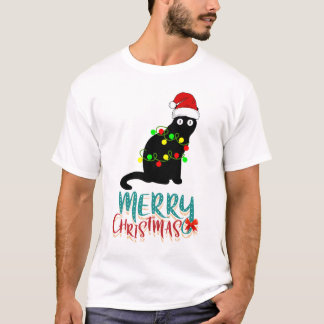 T-shirt Chat noir de Noël - Joyeux Noël