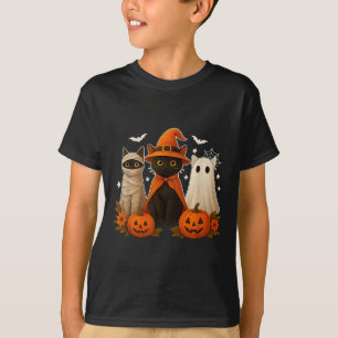 T-shirt Chat noir de sorcière d'Halloween Citrouille effra