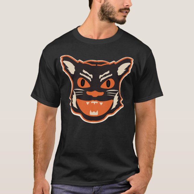 T-shirt Chat noir d'Halloween (Devant)