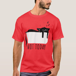 T-shirt Chat Noir Drôle Chat Sarcastique Lazy Chat Pas Auj