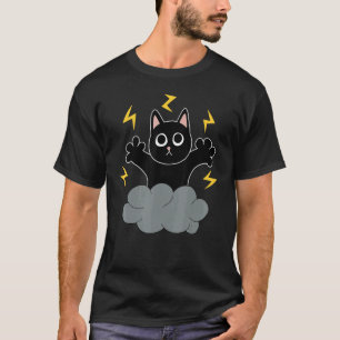 T-shirt Chat noir éclair jaune