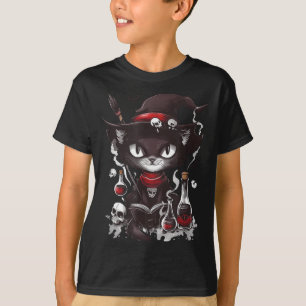 T-shirt Chat noir effrayant de Salem Apothicaire Halloween