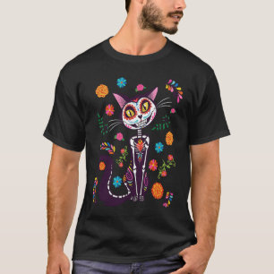 T-shirt Chat noir effrayant Halloween Jour des morts