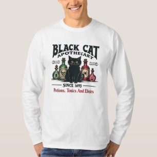 T-shirt Chat noir effrayant rétro Apothicaire Sorcière Wic