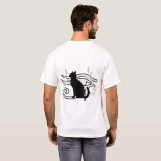 T-shirt chat noir élégant & œil égyptien | tee cha