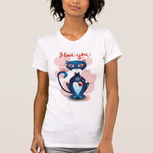 T-shirt Chat noir en amour