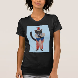 T-shirt Chat noir en costume d'Oncle Sam
