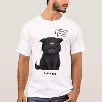T-Shirt Chat Noir Enragé Au Nom De La Lune