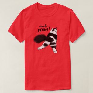 T-shirt Chat noir et blanc amusant de Meowt