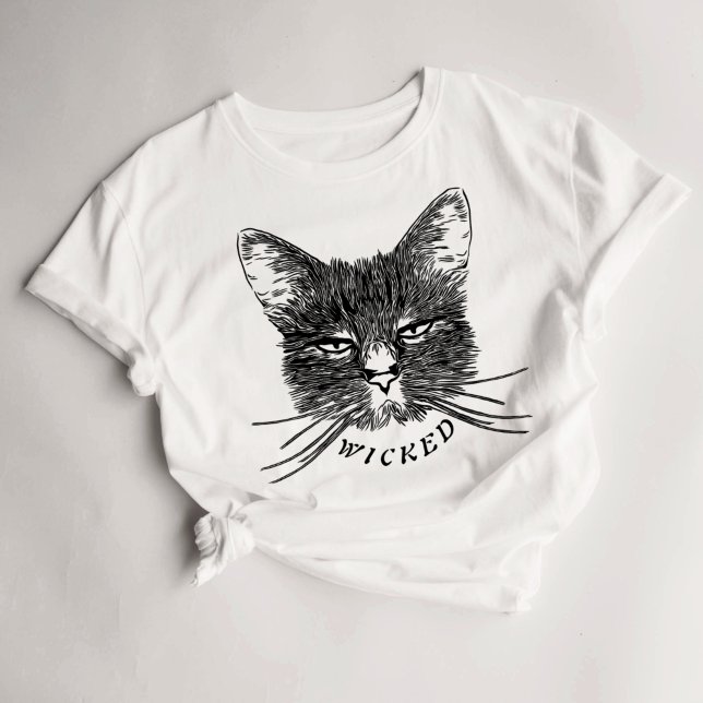 T-shirt Chat noir féminin d'Halloween (Créateur téléchargé)