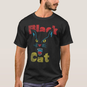 T-shirt Chat noir Grunge Face Vintage Chat
