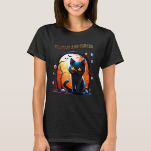 T-shirt Chat noir Halloween Farce ou Friandise Curieux & M