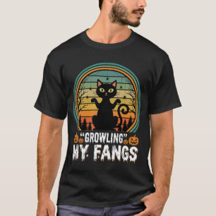 T-shirt Chat noir Halloween grognant mes crocs design rétr