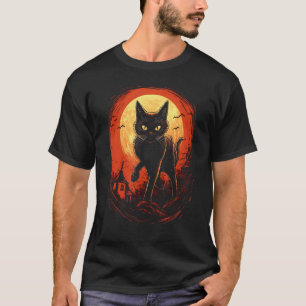T-shirt Chat noir Halloween par Halloween Haunted Horror 1