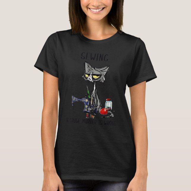 T-shirt Chat Noir J'Ai Vu Parce Que Le Meurtre Est Mauvais (Devant)