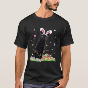 T-shirt Chat noir jour de Pâques lapin oeufs costume homme