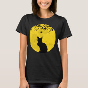 T-shirt Chat noir Lune jaune