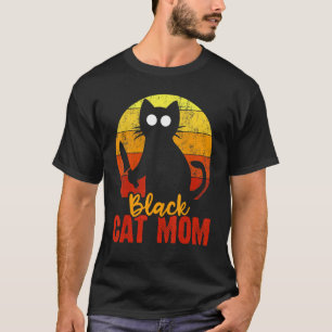 T-shirt Chat Noir Maman Halloween Gore Meow Avec Couteau S