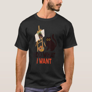 T-shirt Chat Noir Miaulant Lisa Je Fais Ce Que Je Veux Enf