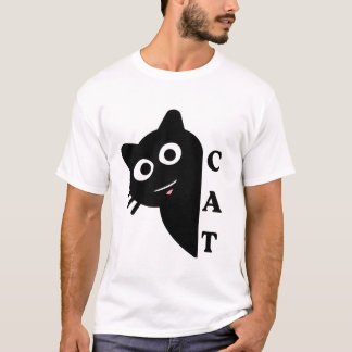 T-shirt chat noir mignon qui regarde
