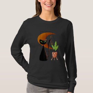 T-shirt Chat Noir Moderne Du Milieu Du Siècle Rétro