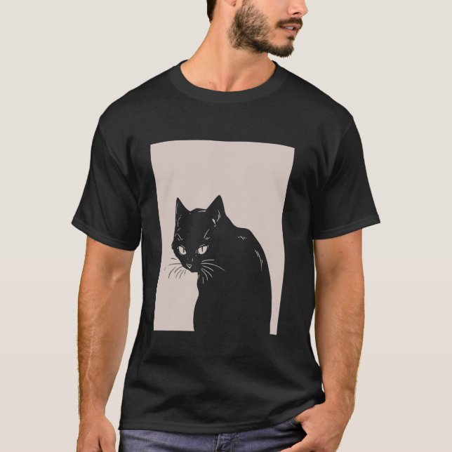 T-shirt Chat Noir Pastel Gothique (Devant)