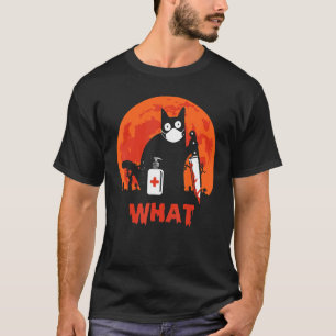 T-shirt Chat noir Quel Chat meurtrier avec couteau Chat no
