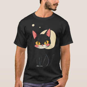 T-shirt chat noir rétro drôle chat cadeau chats amoureux