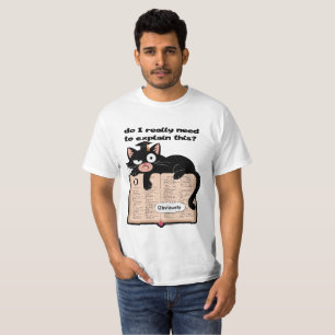 T-shirt Chat noir sarcastique sur mème de dictionnaire