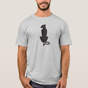 T-shirt Chat noir Silhouette gris chemise