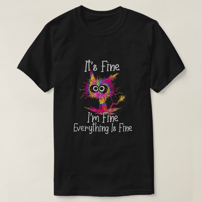 T-shirt Chat Noir Son Im Fin Tout Est Beau Cravate (Design devant)