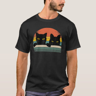 T-shirt Chat noir style Vintage rétro - Chats Lover