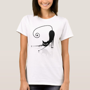 T-shirt Chat noir stylisé