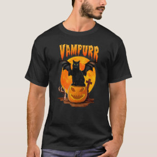 T-shirt Chat noir Vampurr Citrouille Vampire Épouvantable
