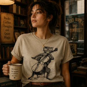 T-shirt Chat noir vintage drôle jouant du violoncelle