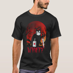 T-shirt Chat noir vintage ne tousse pas sur moi Chat Hallo