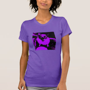 T-shirt Chat noir violet