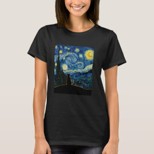 T-shirt Chat Nuit Étoilée Van Gogh Chat Pour Amoureux des 